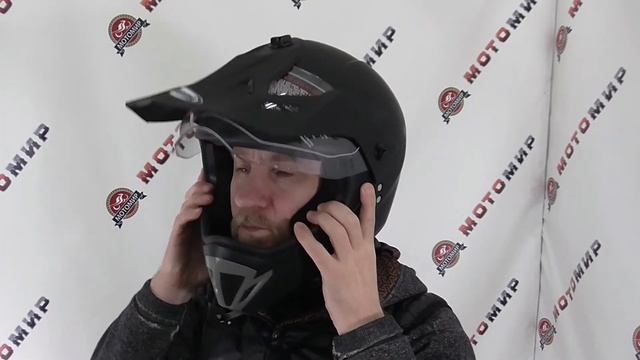 Шлем кроссовый со стеклом (туринг) COBRA JK103B, черный матовый смотреть онлайн