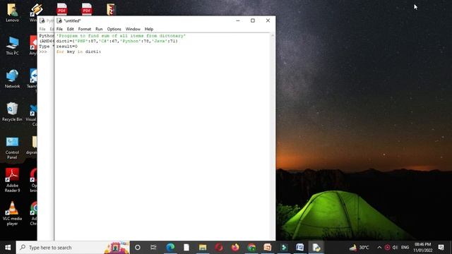 Python Program to print sum of all the items in a dictionary смотреть онлайн