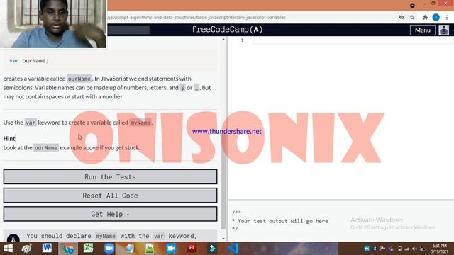 Learn JAVA SCRIPT with me in sinhala part1/ On Free code camp/ OniSoniX смотреть онлайн