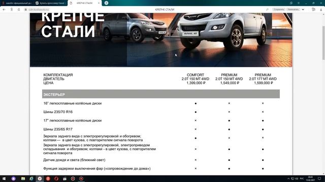 HAVAL H5.4х4 . цены и прайс лист февраль 2021 год смотреть онлайн