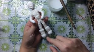 Ватная елочная игрушка-девчушка. МК ЧАСТЬ 1