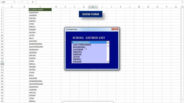 SCROLL IN LISTBOX EXCEL USERFORM смотреть онлайн