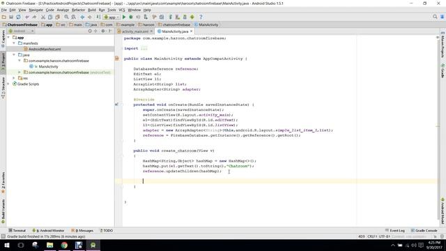 Chatroom App using Firebase in Android Studio Part 2 (Creating Chatrooms) смотреть онлайн