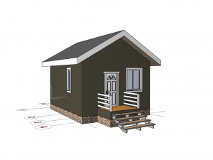 Проект каркасного дома 5 на 6 метров  "Брусника"