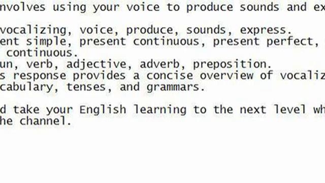 Vocalizing involves using your voice to produce sounds and express yourself. смотреть онлайн