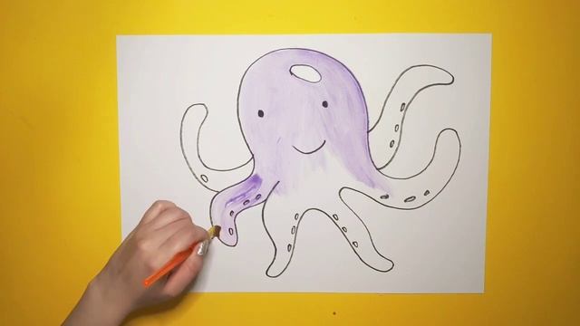 Octopus Drawing, Painting and Coloring for Kids, Toddlers, Cartoon смотреть онлайн