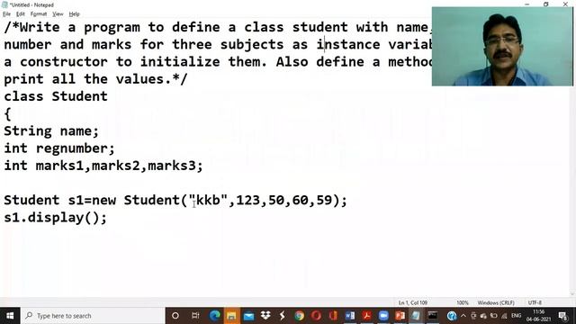 Program to define a class student and describe a constructor Also define a method display to print смотреть онлайн