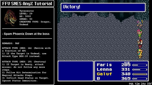 Final Fantasy V SNES Any% Speedrun Tutorial: 22 - Moogle Sequence смотреть онлайн