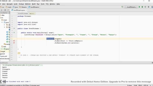 JAVA 8 STREAM FOREACH DEMO смотреть онлайн