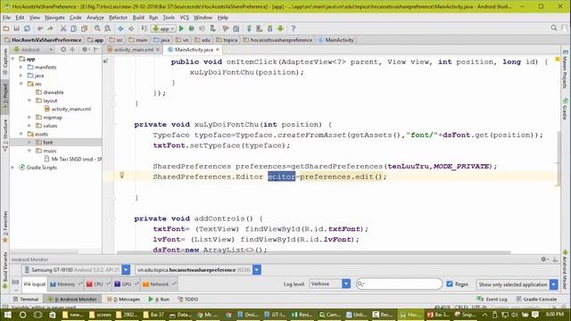 Bai giang 39 Assets va Shared Preferences смотреть онлайн