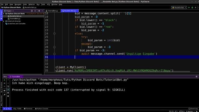 Discord Bots in Python Tutorial #4 - Ein Roulette Discord Bot mit vereinfachten Regeln смотреть онлайн