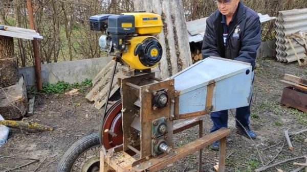 САМОДЕЛЬНЫЙ ИЗМЕЛЬЧИТЕЛЬ ВЕТОК, дробилка веток, подрібнювач гілок / Wood chipper & Log splitter