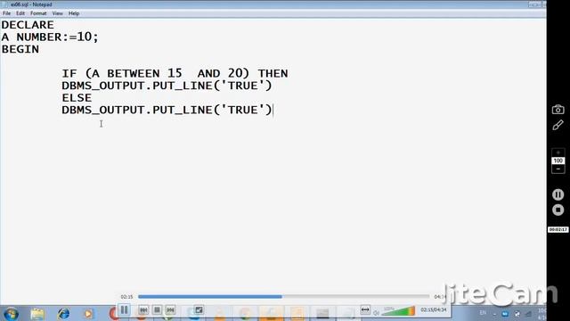 Between Operator in PL SQL programming смотреть онлайн