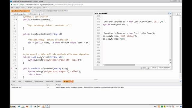 Salesforce development - Apex Constructors смотреть онлайн