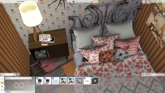 The Sims 4 Speed Build | 80s Bedroom + CC Links