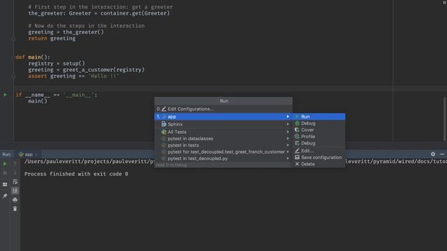 How to run your project from the keyboard in PyCharm смотреть онлайн