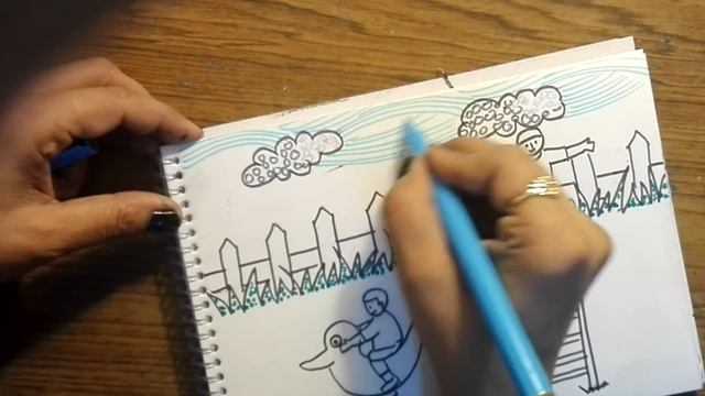 How to draw garden scene смотреть онлайн