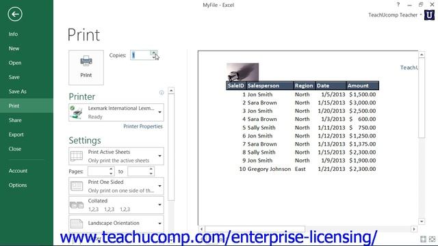 Microsoft Office Excel Tutorial 2013 Print Preview 10.1 Employee Group Training смотреть онлайн