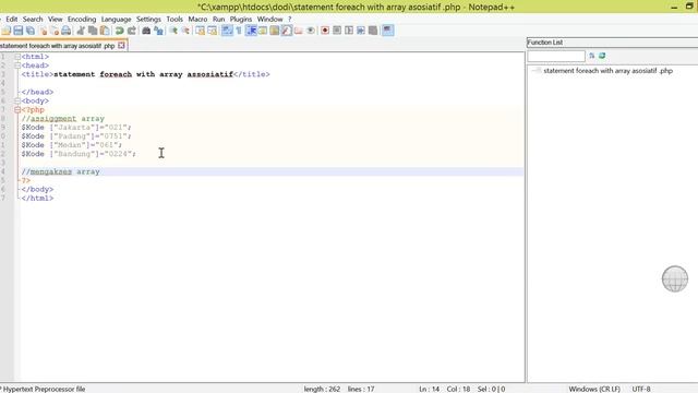 statement foreach with array assosiatif pada php смотреть онлайн