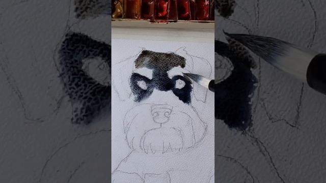 Как нарисовать собаку акварелью. Процесс смотреть онлайн