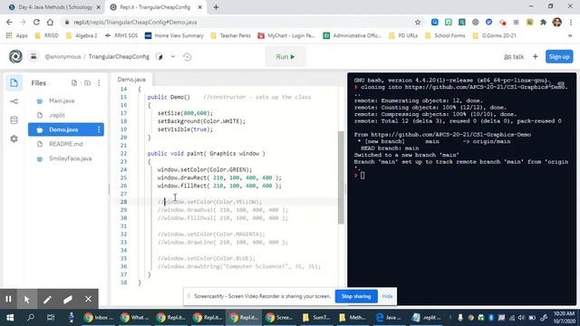Java Methods in repl.it смотреть онлайн