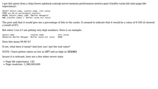 Databases: What does a "Buffer cache hit ratio" of 9990 mean? (2 Solutions!!) смотреть онлайн