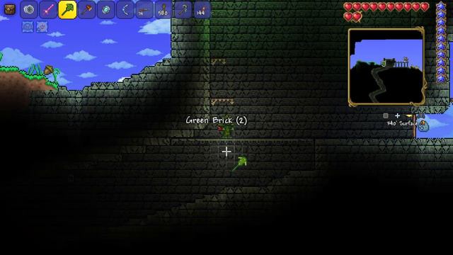 mining dungeon bricks with a cactus pickaxe in terraria смотреть онлайн