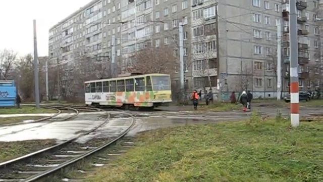 Разворот трамвая на треугольнике смотреть онлайн