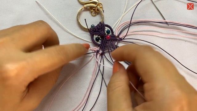 Macrame keychain tutorial: The swallow birds - Hướng dẫn thắt dây móc khóa hình chim én смотреть онлайн