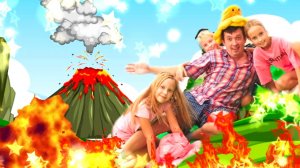 Пол Это ЛАВА  ЧЕЛЛЕНДЖ Настя Матвей и Полина играют  FLOOR is LAVA CHALLENGE