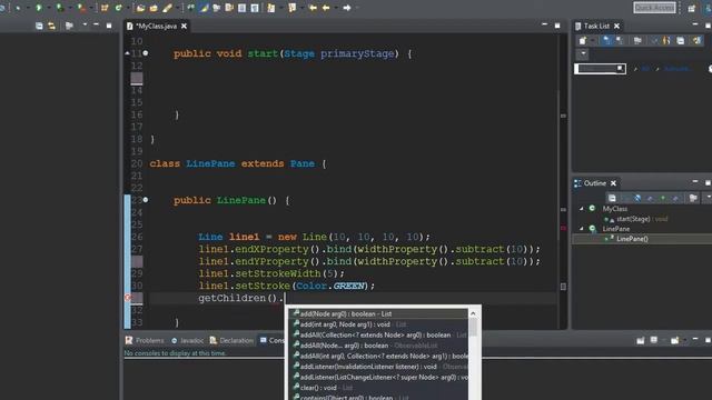 Make a Cross line in java using javafx смотреть онлайн