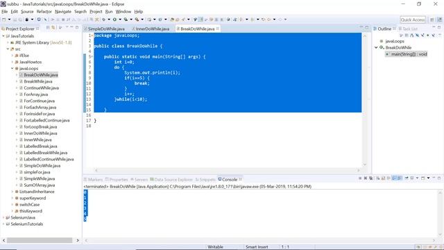 20G. Java Basics for Selenium - Do While Loops - Break and Labelled Break Statements смотреть онлайн