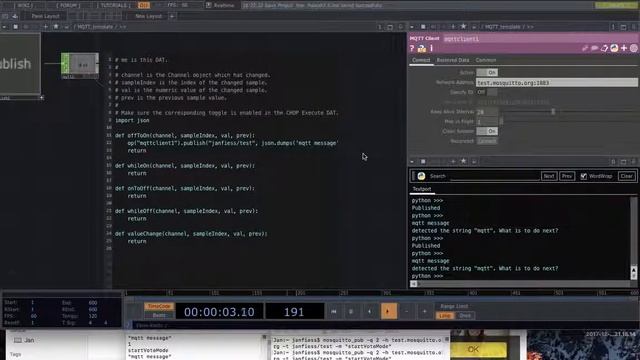 MQTT node demo in TouchDesigner смотреть онлайн