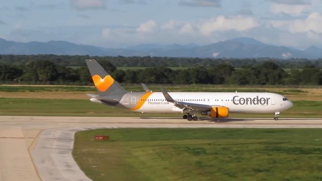 Condor (B763) aterrizando en Pista 11 de La Romana (LRM) (26-11-2016). смотреть онлайн