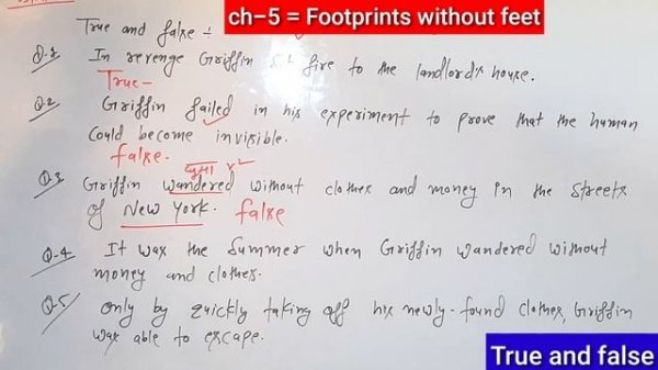Footprints without feet True and false | True and false Footprints without feet | 10th English