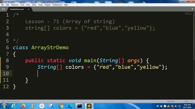 Array of string in java | Lesson - 71 | JAVA in Hindi смотреть онлайн