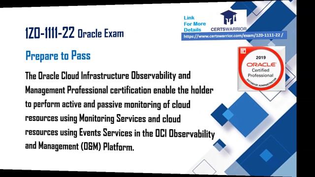 1Z0-1111-22 Oracle Cloud Infrastructure 2022 Observability and Management Professional смотреть онлайн