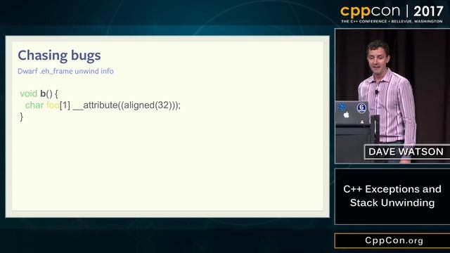 CppCon 2017: Dave Watson “C++ Exceptions and Stack Unwinding” смотреть онлайн