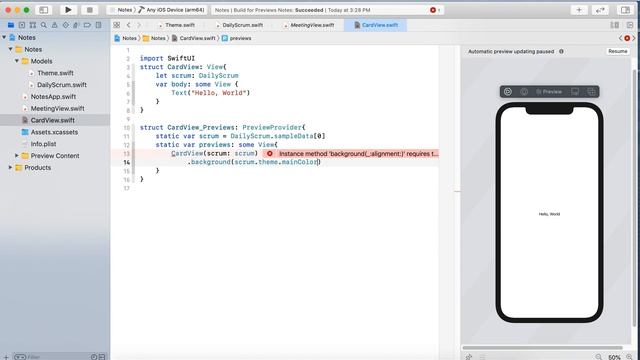 SwiftUI. Xcode. Создание темы с двумя цветовыми свойствами смотреть онлайн