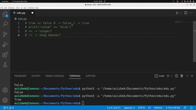 #Logical operators Python darslari kirish darsi va boolean tipi 00-dars смотреть онлайн
