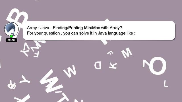 Array : Java - Finding/Printing Min/Max with Array? смотреть онлайн