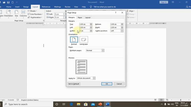 MS Word 2019 - Page Layout Settings - إعداد الصفحة في م س وورد 2019 смотреть онлайн