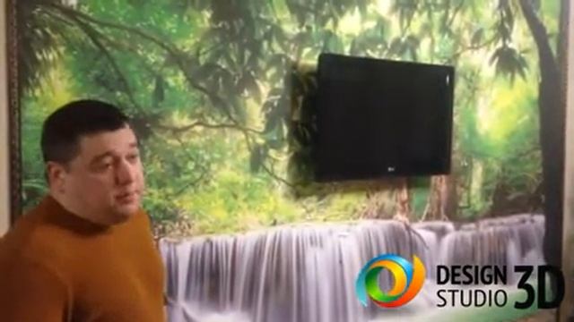 Отзыв на 3D фотообои "Мостик у водопада" смотреть онлайн
