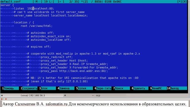 Веб-сервер Nginx. Первоначальная установка. "ALT Linux 7.0 Server - лабораторные работы" смотреть онлайн