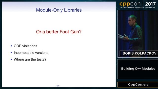 CppCon 2017: Boris Kolpackov “Building C++ Modules” смотреть онлайн