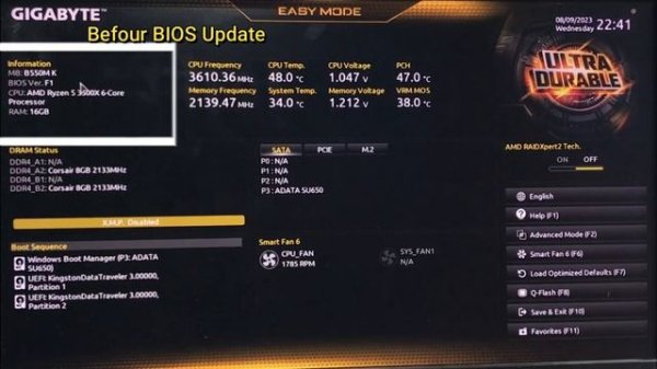 GIGABYTE B550M K BIOS UPDATE