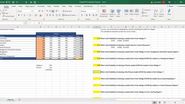 Business Analytics Chapter04 Excel (Conditional Probability) смотреть онлайн