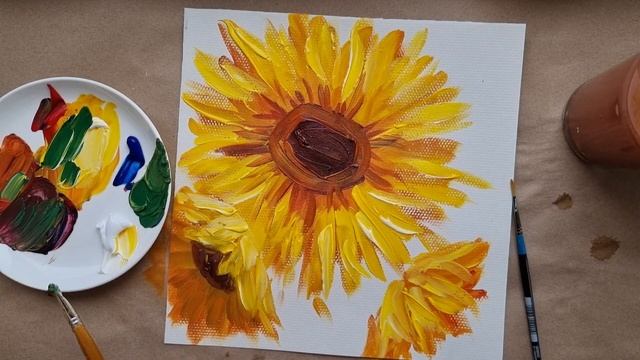 СОНЯШНИК |Урок малювання для початківців ?