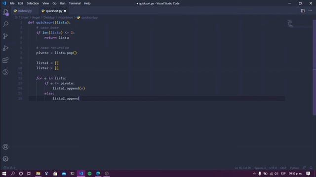 3. Algoritmo de Quicksort en Python смотреть онлайн