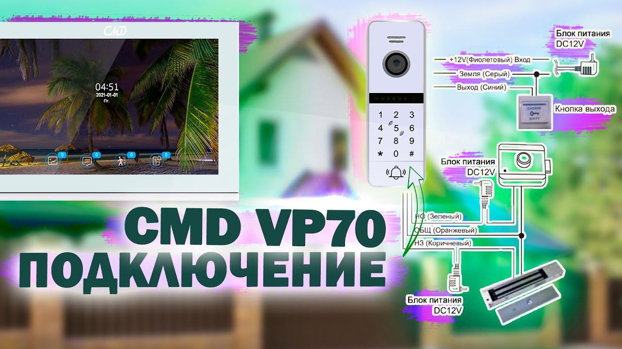Подключение вызывной панели CMD-VP70CR Full HD со встроенным считывателем Mifare (13.56 Мгц) смотреть онлайн